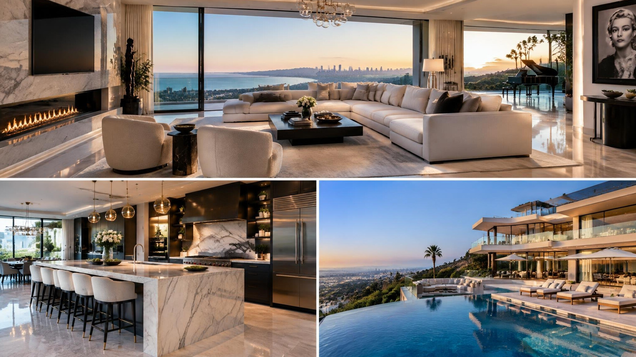 luxury celebrity villa interior